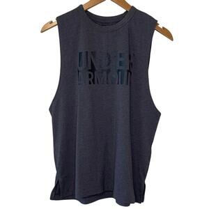 Under Armor Graphic Activewear Athleisure Crew Neck Sleeveless Tank Top Gray Sm